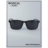 Солнцезащитные очки , прямоугольные, оправа: пластик, с защитой от УФ, для мужчин, черный TROPICAL