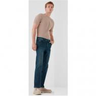 Джинсы , прямой силуэт, средняя посадка, размер 34/34, синий Pantamo Jeans