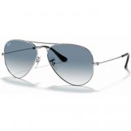 Солнцезащитные очки  RB 3025 003/3F, авиаторы, оправа: металл, складные, с защитой от УФ, градиентные, серебряный Ray-Ban