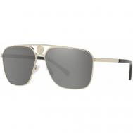 Солнцезащитные очки , прямоугольные, оправа: металл, зеркальные, с защитой от УФ, для мужчин, золотой Versace