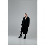 Пальто   демисезонное, шерсть, силуэт прямой, удлиненное, размер XL, черный ZNWR