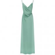 Платье с запахом , вискоза, повседневное, макси, размер XS/M, зеленый OBSESSION SILK