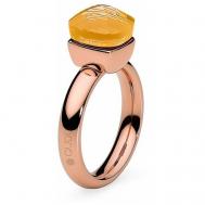 Кольцо , размер 15.9, золотой, оранжевый Qudo