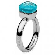 Кольцо , размер 17.2, голубой, серебряный Qudo