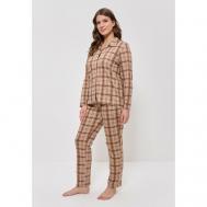 Пижама , размер 52, коричневый CLEO