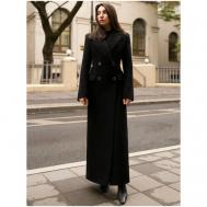 Пальто  , демисезон/зима, шерсть, силуэт прилегающий, удлиненное, размер S(42), черный BUBLIKAIM
