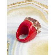 Кольцо наборное, муранское стекло, размер 18, красный Juvecanto