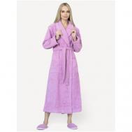 Комплект , халат, длинный рукав, пояс, размер 44, розовый OMG!