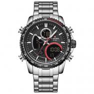 Наручные часы  Часы мужские /Навифорс NF9182, водонепроницаемые, черный, серебряный Naviforce