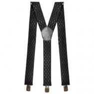 Подтяжки , текстиль, металл, стрейч, для мужчин, размер XXXL, длина 185 см., черный PETROLEONE