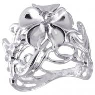 Перстень  Кружевница, серебро, 925 проба, родирование, фианит, размер 17.5, серебряный Альдзена
