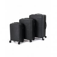 Комплект чемоданов  31084, ABS-пластик, размер S/M/L, черный Leegi