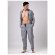 Пижама , рубашка, брюки, карманы, размер XL(50, серый INDEFINI
