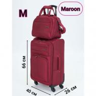 Комплект чемоданов , 68 л, размер M, бордовый Pigeon