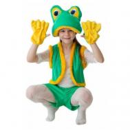 Карнавальный костюм "Лягушка-квакушка", шапка, жилет, шорты, перчатки, 3-5 лет, рост 104-116 см Страна Карнавалия