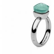 Кольцо , размер 15.9, зеленый, серебряный Qudo