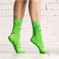 Женские носки  высокие, фантазийные, размер 36-39, мультиколор, зеленый Идеальная пара