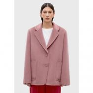 Пальто-пиджак   демисезонное, силуэт прямой, средней длины, размер S, розовый Studio 29