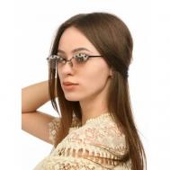 Солнцезащитные очки  S31347, бабочка, оправа: металл, для женщин, коричневый Kaizi