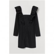 Платье-футляр , прилегающее, мини, размер 20, черный H&M