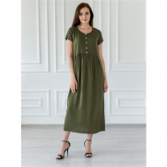 Платье , размер 48, зеленый Текстильный край