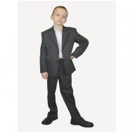 Школьная форма , пиджак и брюки, размер 134, серый TUGI