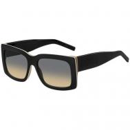 Солнцезащитные очки , кошачий глаз, оправа: пластик, с защитой от УФ, градиентные, для женщин, черный BOSS