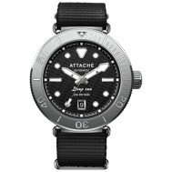 Наручные часы Часы наручные  Deep Sea Black, черный, серебряный Attache