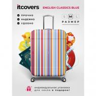 Чехол для чемодана , 80 л, размер M, голубой, белый itcovers