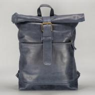 Рюкзак , натуральная кожа, отделение для ноутбука, синий Mantica