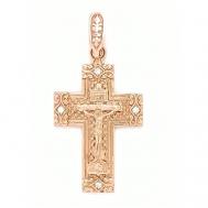 Крестик , красное золото, 585 проба, бриллиант Tutushkin Jeweler