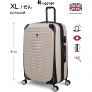 Чемодан , 159 л, размер L, серый, черный IT Luggage