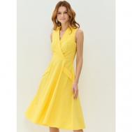Платье , повседневное, полуприлегающее, миди, размер 46, желтый BE YOU