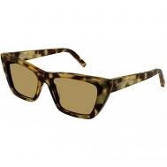Солнцезащитные очки , кошачий глаз, с защитой от УФ, для женщин, коричневый Saint Laurent
