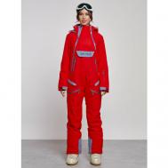Комбинезон , зимний, силуэт прямой, карманы, карман для ски-пасса, подкладка, мембранный, утепленный, водонепроницаемый, размер 42, красный MTFORCE