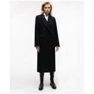 Пальто  , демисезон/зима, шерсть, силуэт прямой, размер XL(48-50), черный BUBLIKAIM