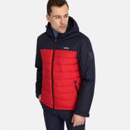 куртка , демисезон/зима, силуэт прямой, капюшон, манжеты, карманы, подкладка, съемный капюшон, регулируемые манжеты, светоотражающие элементы, мембранная, размер XXL, синий, красный Huppa