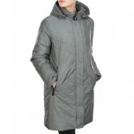 Куртка  зимняя, удлиненная, силуэт прямой, съемный капюшон, ветрозащитная, внутренний карман, ультралегкая, карманы, капюшон, размер 70/72, серый Lankon
