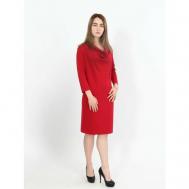 Платье-футляр в классическом стиле, полуприлегающее, мини, размер 48, красный LUCKY DAY