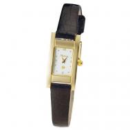 Наручные часы  женские, кварцевые, корпус золото, 585 пробакоричневый Platinor