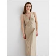 Платье-комбинация , атлас, полуприлегающее, миди, размер XL, золотой Yulia'Sway