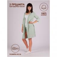 Пижама , размер 42-44, зеленый, серый VereLeya