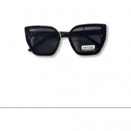 Солнцезащитные очки , квадратные, оправа: пластик, с защитой от УФ, для женщин, черный Hello Look