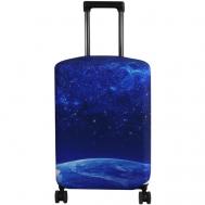 Чехол для чемодана , 37 л, размер S+, голубой, мультиколор TEVIN