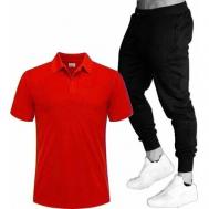 Комплект , брюки, футболка, размер 48, красный Нет бренда