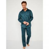 Пижама , карманы, размер 48, бирюзовый Малиновые сны