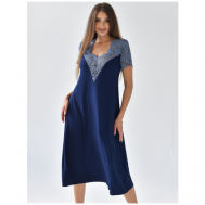 Сорочка , размер 48, синий Текстильный край