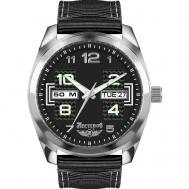 Наручные часы  H1185A02-175E, черный, серебряный Нестеров