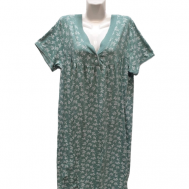 Сорочка  удлиненная, застежка отсутствует, короткий рукав, трикотажная, размер 50-52, зеленый Sebo,Узбекистан