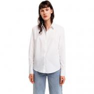 Блуза  , повседневный стиль, полуприлегающий силуэт, длинный рукав, манжеты, размер XXS INT, белый BEFREE